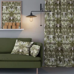 Arts & Crafts Tyger|Gardintyger Mönstrade<Arvidssons textil Fjärilsblom grön tyg