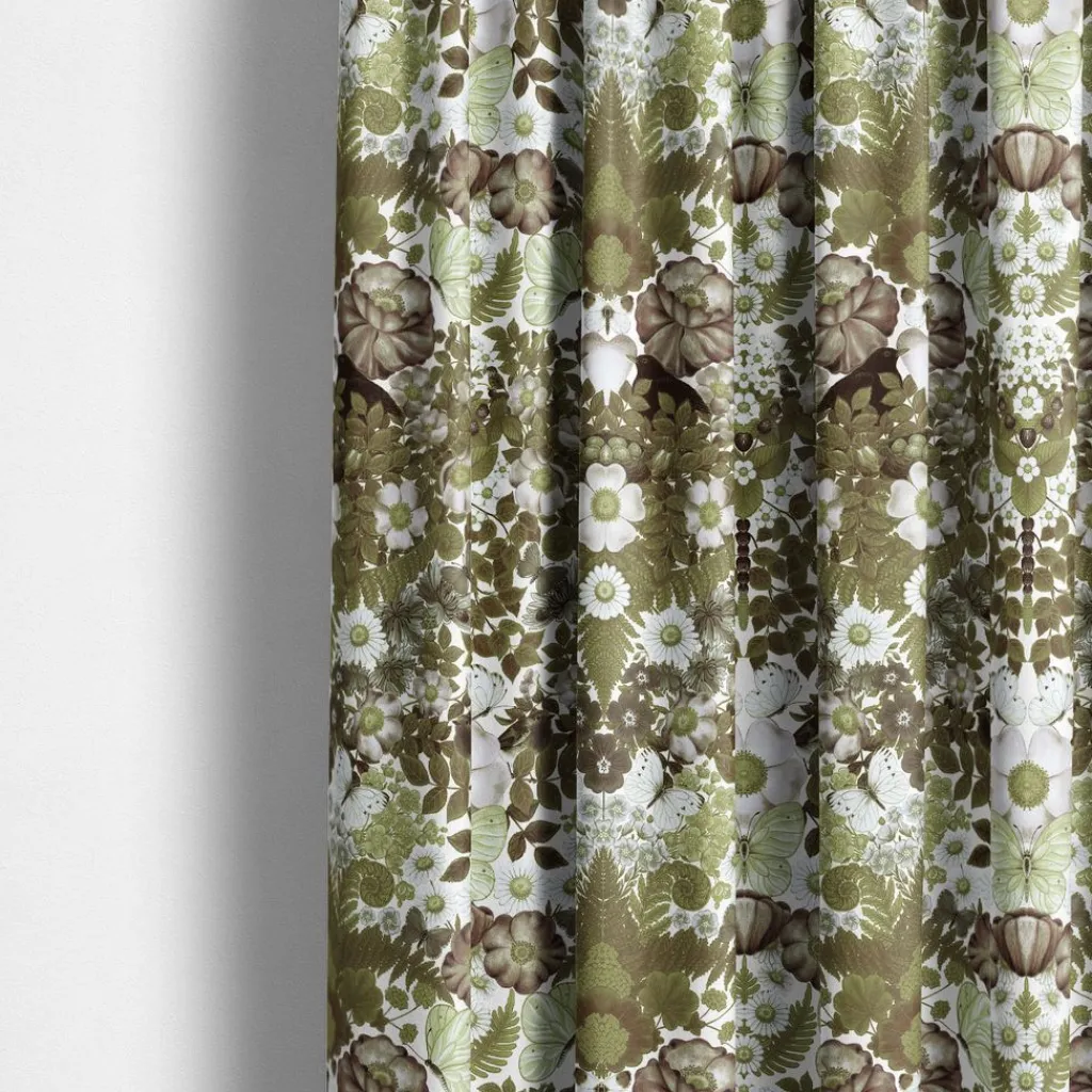 Arts & Crafts Tyger|Gardintyger Mönstrade<Arvidssons textil Fjärilsblom grön tyg