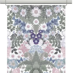 Panelgardiner<Arvidssons textil Fjärilsblom turkos-rosa panelgardiner