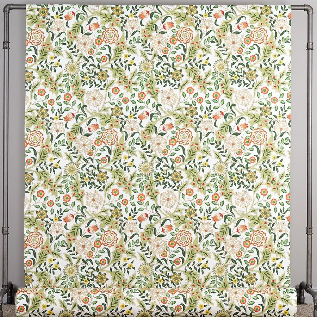 Arts & Crafts Tyger|Gardintyger Mönstrade<Nordisk Textil Flora grön tyg