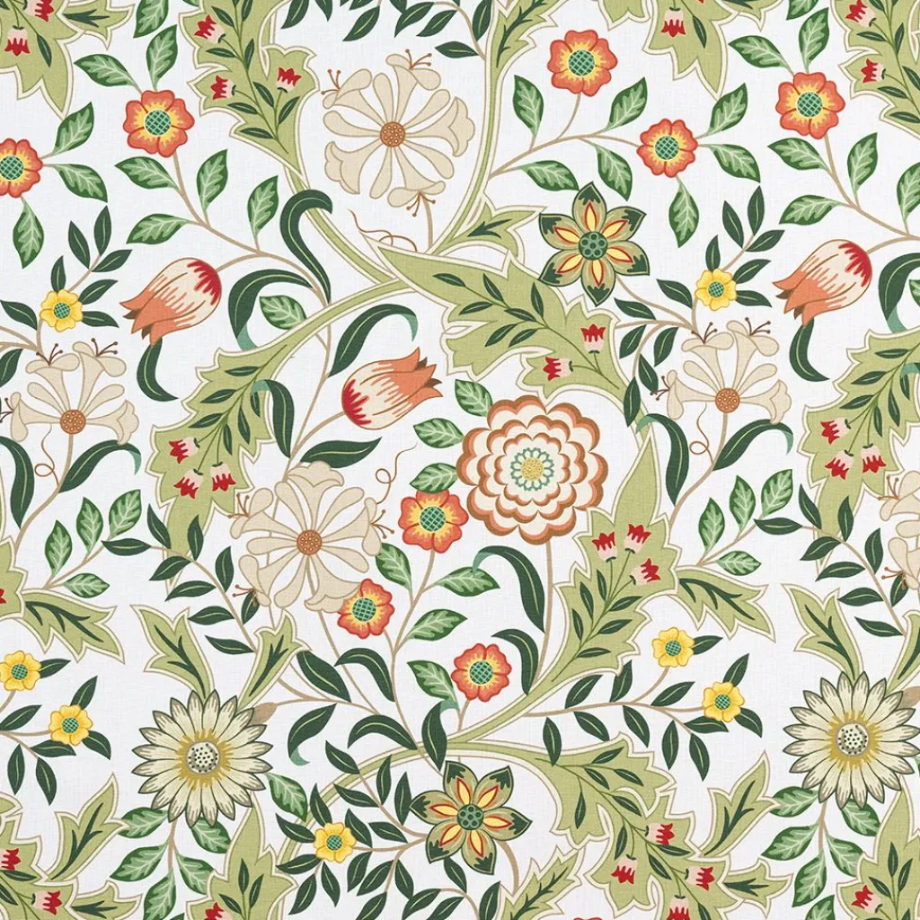 Arts & Crafts Tyger|Gardintyger Mönstrade<Nordisk Textil Flora grön tyg