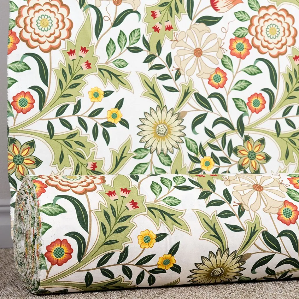 Arts & Crafts Tyger|Gardintyger Mönstrade<Nordisk Textil Flora grön tyg
