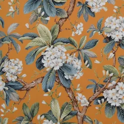 Gardintyger Mönstrade<Nordisk Textil Floraison curry gardintyg
