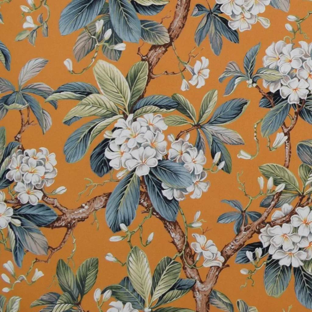 Gardintyger Mönstrade<Nordisk Textil Floraison curry gardintyg