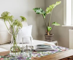 Ekelund Löpare|Bordslöpare<Ekelund Flora löpare 35X140 - s Linneväveri