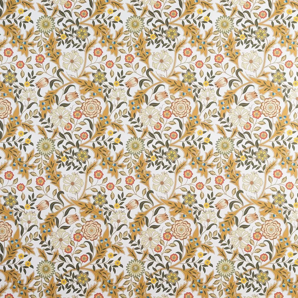 Arts & Crafts Tyger|Gardintyger Mönstrade<Nordisk Textil Flora ockra tyg