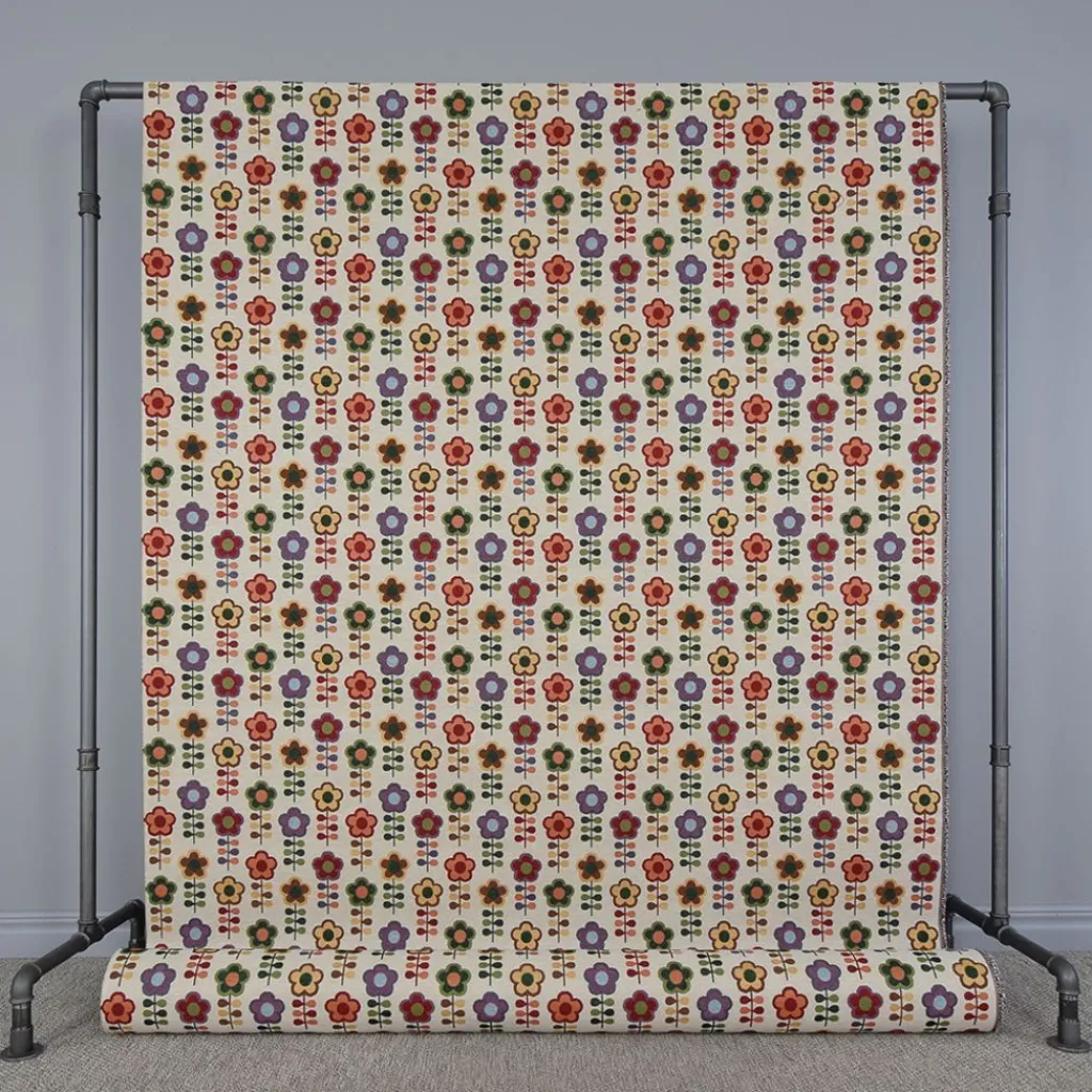 Blommiga Möbeltyger|Mönstrade Möbeltyger< Flower power retro möbeltyg