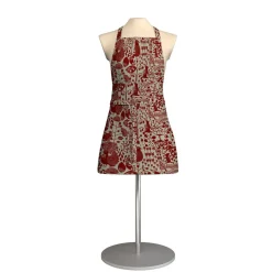 Förkläden<Arvidssons textil Fýri beige-röd - förkläde med ficka