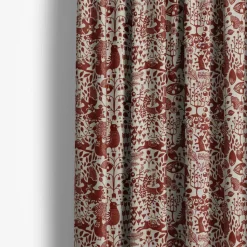 Gardintyger Mönstrade|Arvidssons Textil<Arvidssons textil Fýri beige-röd linnelook tyg