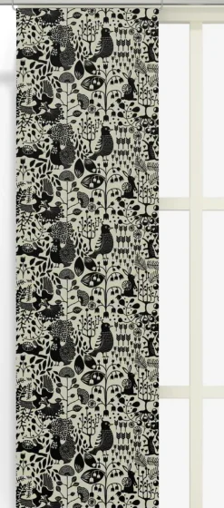 Panelgardiner<Arvidssons textil Fýri beige-svart linnelook panelgardiner