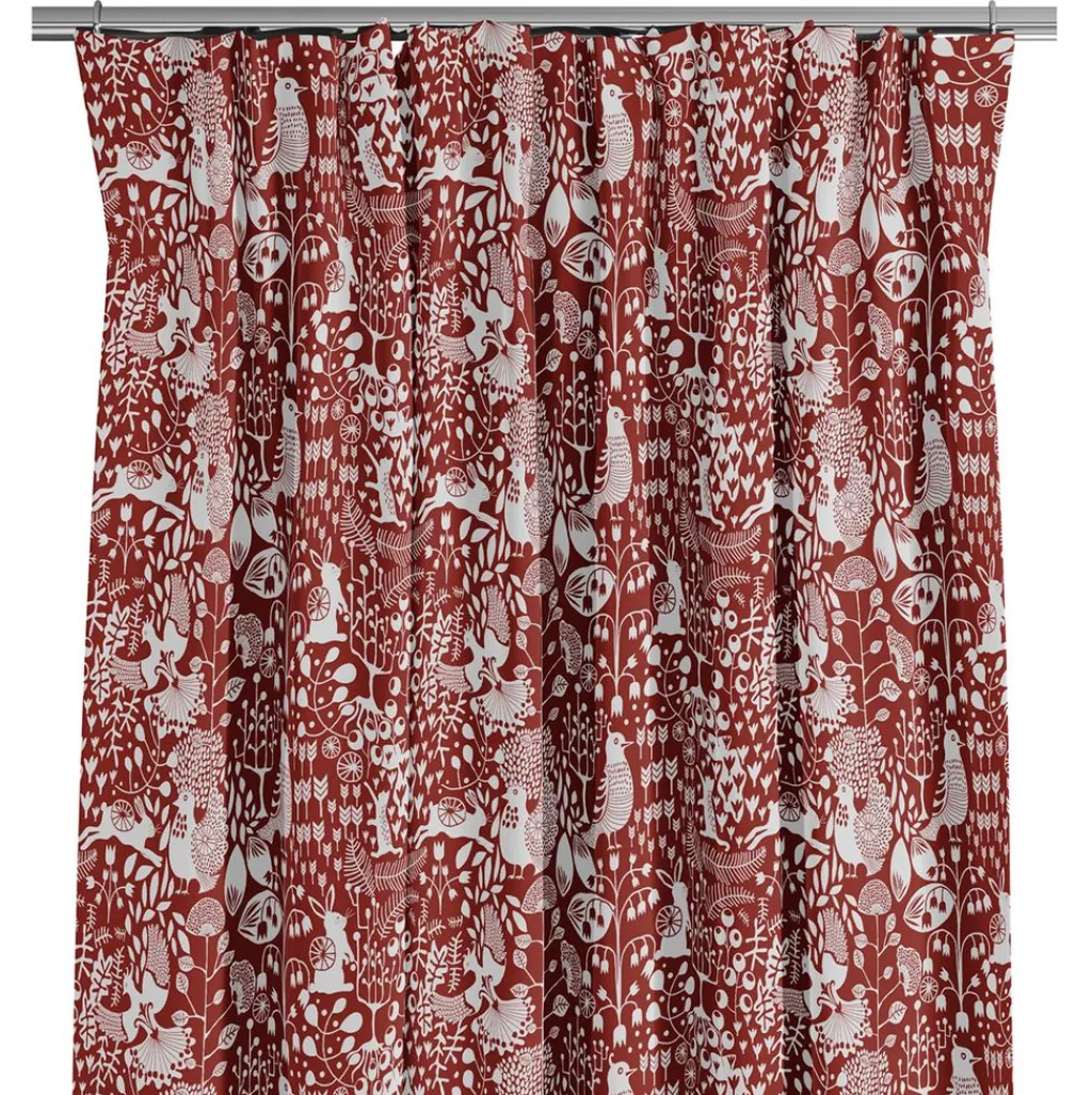 Gardiner Mönstrade|Julgardiner<Arvidssons textil Fýri röd gardiner
