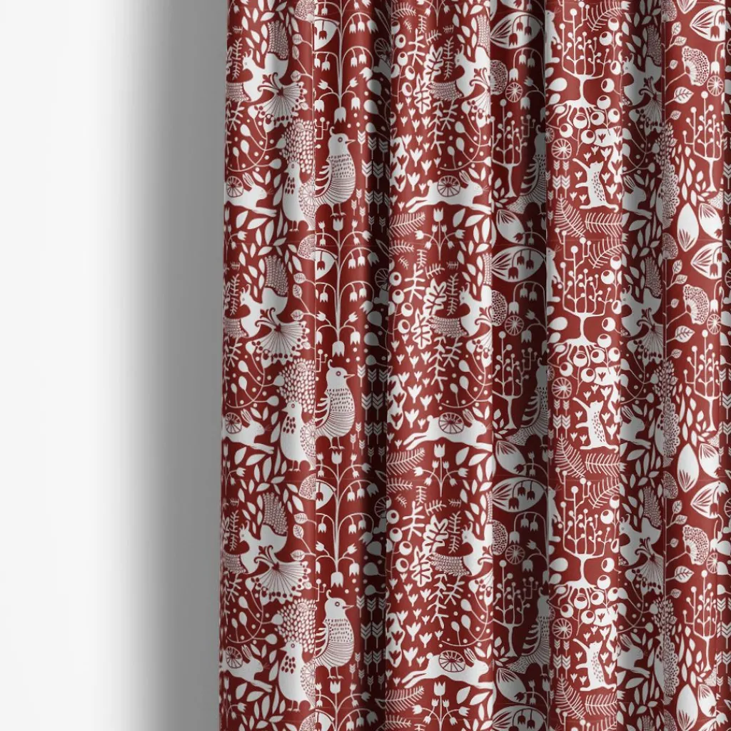 Gardintyger Mönstrade|Arvidssons Textil<Arvidssons textil Fýri röd tyg