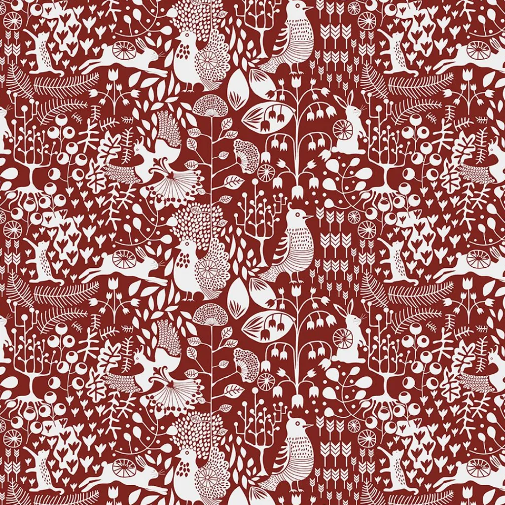 Gardintyger Mönstrade|Arvidssons Textil<Arvidssons textil Fýri röd tyg