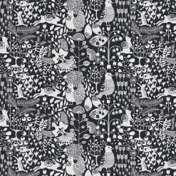 Gardintyger Mönstrade|Arvidssons Textil<Arvidssons textil Fýri svart tyg