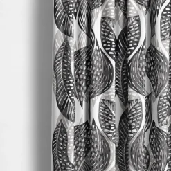 Gardintyger Mönstrade|Arvidssons Textil<Arvidssons textil Froda svart tyg – elegant mönster i halvlinne