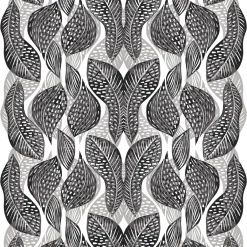 Gardintyger Mönstrade|Arvidssons Textil<Arvidssons textil Froda svart tyg – elegant mönster i halvlinne