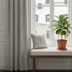 Gardiner Mönstrade<Arvidssons textil Frostblad Beige – Gardin med stilrent bladmotiv