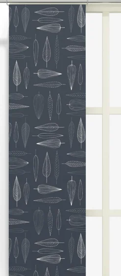 Panelgardiner<Arvidssons textil Frostblad blå panelgardiner