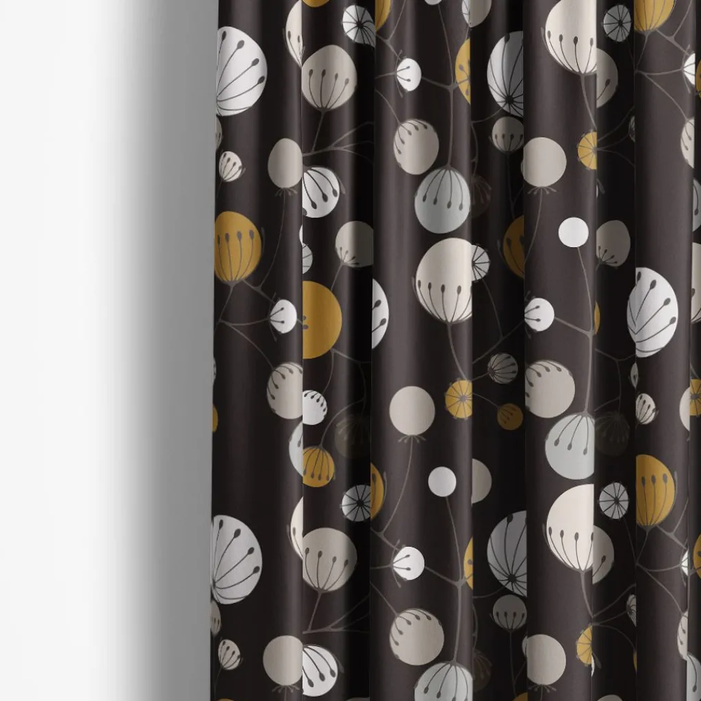 Gardintyger Mönstrade|Arvidssons Textil<Arvidssons textil Frö svart-grå tyg