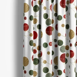 Julgardiner|Julgardiner<Arvidssons textil Frö vit-röd gardiner