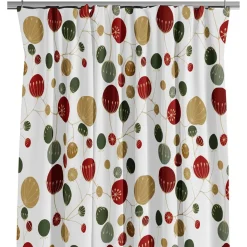 Julgardiner|Julgardiner<Arvidssons textil Frö vit-röd gardiner