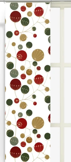 Julgardiner|Panelgardiner<Arvidssons textil Frö vit-röd panelgardiner