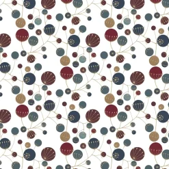 Gardintyger Mönstrade|Arvidssons Textil<Arvidssons textil Frö vit-vinröd tyg
