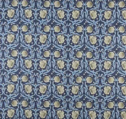 Bordsduk<Nordisk Textil Grace blå bordsduk - Klassisk blommig Arts and Crafts design