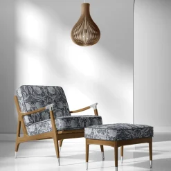 Arts & Crafts Tyger|Mönstrade Möbeltyger<Nordisk Textil Grace blå gobeläng - Klassisk blommig Arts and Crafts design