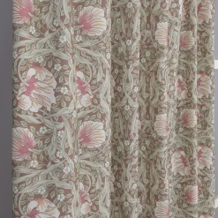 Gardiner Mönstrade<Nordisk Textil Grace brun gardiner - Klassisk blommig Arts and Crafts design