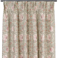 Gardiner Mönstrade<Nordisk Textil Grace dimmgrön gardiner - Klassisk blommig Arts and Crafts design