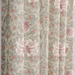 Gardiner Mönstrade<Nordisk Textil Grace dimmgrön gardiner - Klassisk blommig Arts and Crafts design