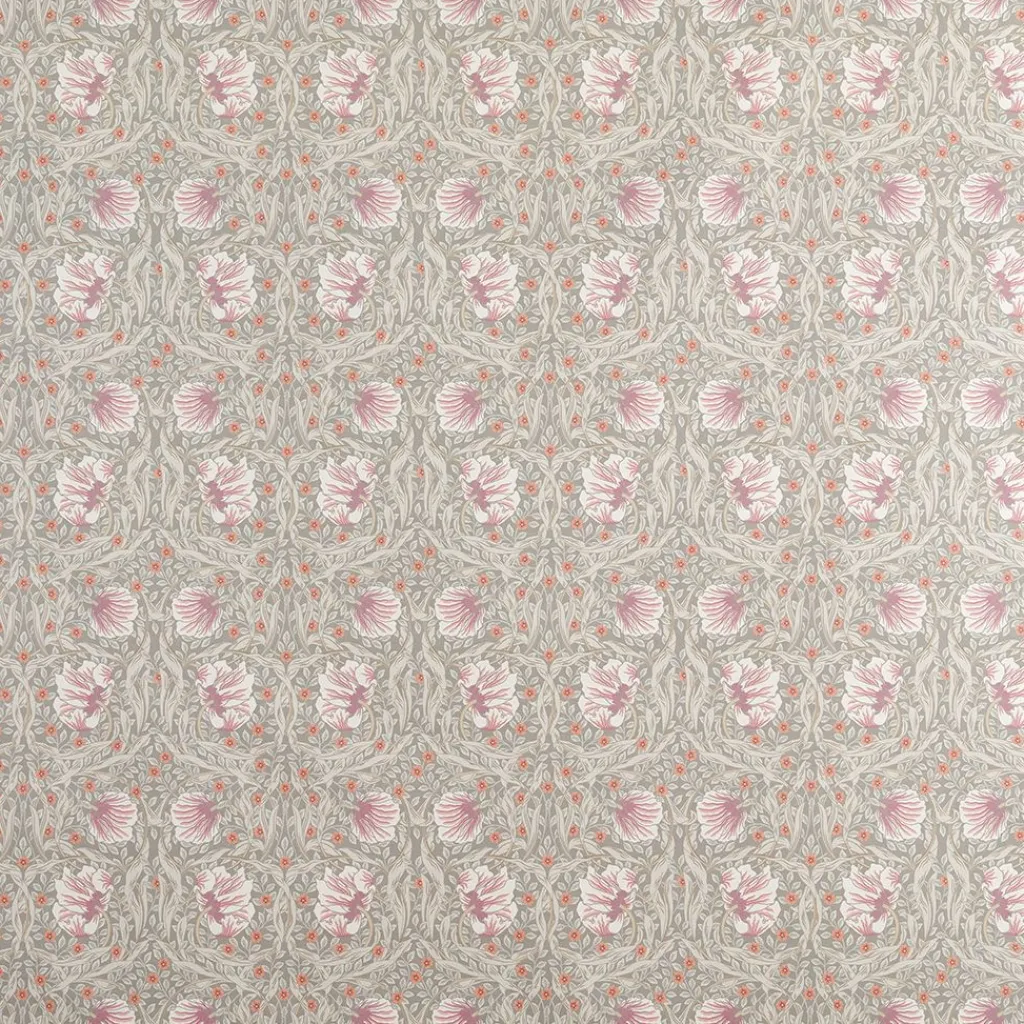 Arts & Crafts Tyger|Gardintyger Mönstrade<Nordisk Textil Grace dimmgrön tyg - Klassisk blommig Arts and Crafts design