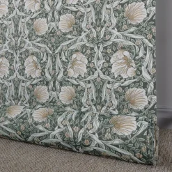 Arts & Crafts Tyger|Mönstrade Möbeltyger<Nordisk Textil Grace grön gobeläng - Klassisk blommig Arts and Crafts design