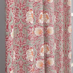 Gardiner Mönstrade|Julgardiner<Nordisk Textil Grace röd gardiner - Klassisk blommig Arts and Crafts design