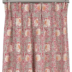 Gardiner Mönstrade|Julgardiner<Nordisk Textil Grace röd gardiner - Klassisk blommig Arts and Crafts design