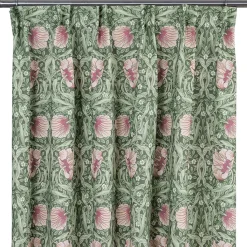 Gardiner Mönstrade<Nordisk Textil Grace rosa/ljusgrön gardiner - Klassisk blommig Arts and Crafts design