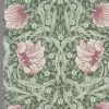 Arts & Crafts Tyger|Gardintyger Mönstrade<Nordisk Textil Grace rosa/ljusgrön tyg - Klassisk blommig Arts and Crafts design