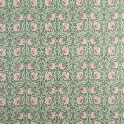 Arts & Crafts Tyger|Gardintyger Mönstrade<Nordisk Textil Grace rosa/ljusgrön tyg - Klassisk blommig Arts and Crafts design