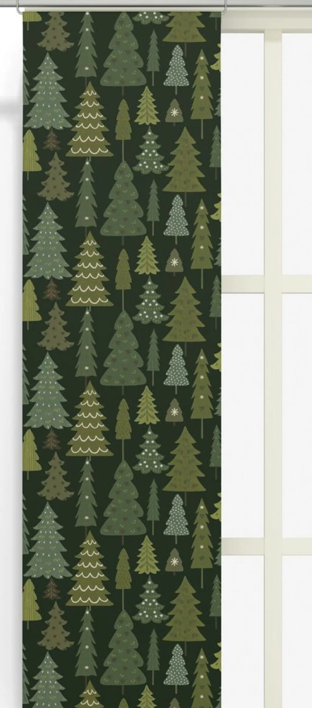 Julgardiner|Panelgardiner<Arvidssons textil Granby mörkgrön panelgardiner