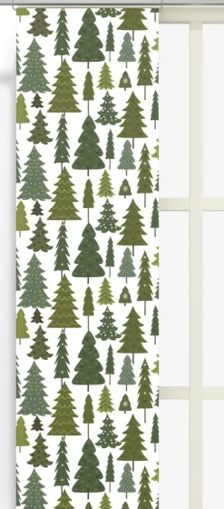 Julgardiner|Panelgardiner<Arvidssons textil Granby offwhite-grön panelgardiner