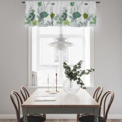 Gardinkappor Mönstrade|Rea Gardiner<Arvidssons textil Grandiflora grön gardinkappa metervara