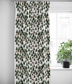 Gardiner Mönstrade|Julgardiner<Arvidssons textil Granskog grön gardiner