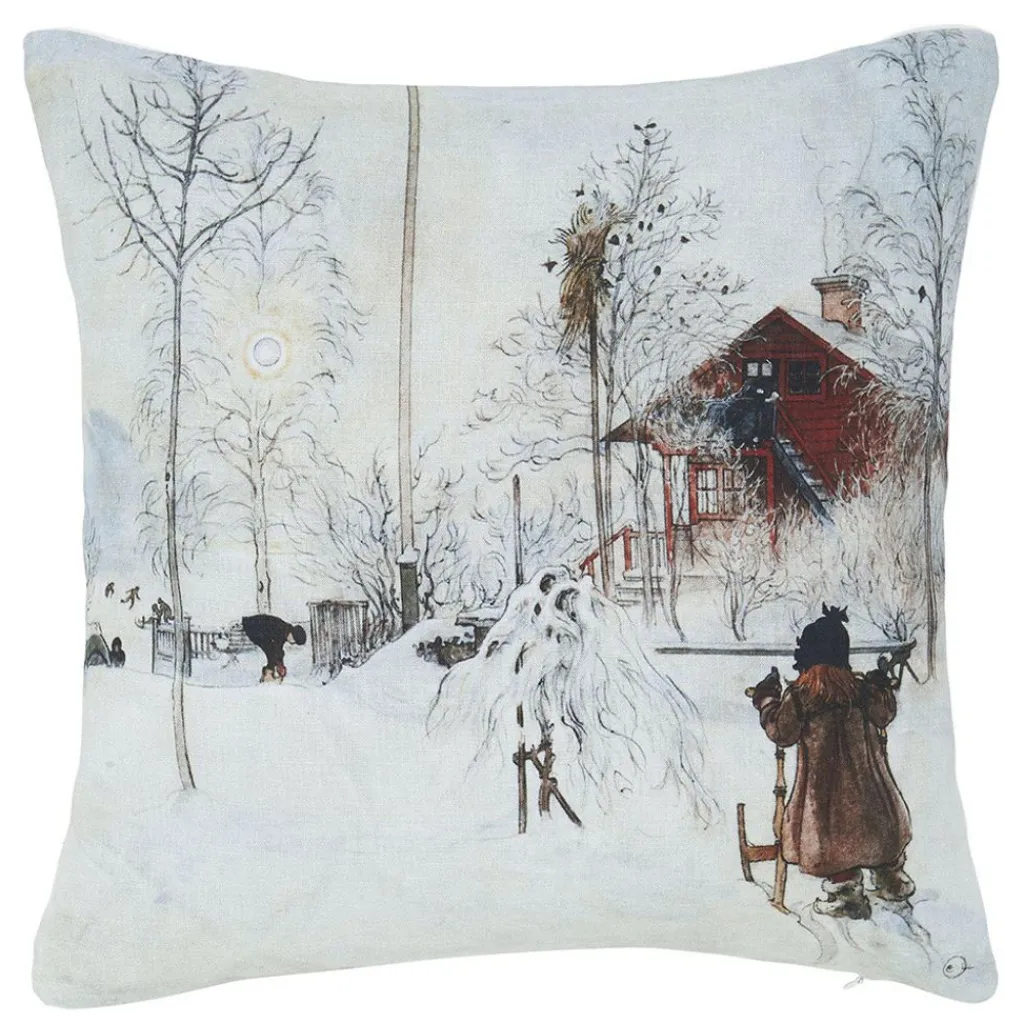 Julkuddar|Mönstrade Kuddfodral<Svanefors Gården kuddfodral - Carl Larsson