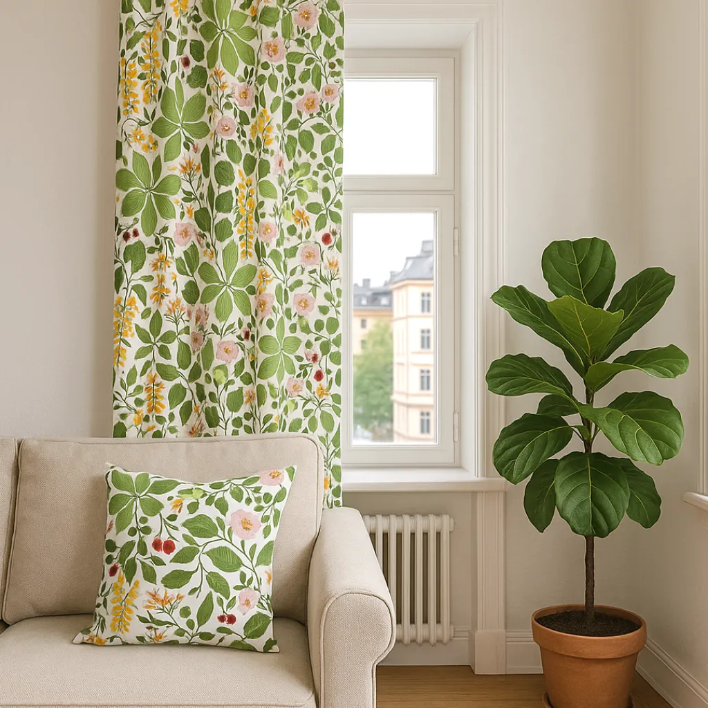 Gardiner Mönstrade<Arvidssons textil Haga multi blommiga gardiner