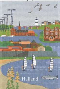Kökshandduk<Ekelund Halland landskap kökshandduk 35X50 - s Linneväveri