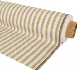 Randiga Möbeltyger|Rutor & Ränder<Nordisk Textil Harlow beige-vit randigt tyg