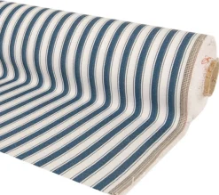 Randiga Möbeltyger|Rutor & Ränder<Nordisk Textil Harlow blå-vit randigt tyg