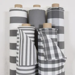 Randiga Möbeltyger|Rutor & Ränder<Nordisk Textil Harlow ljusgrå-vit randigt tyg