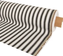 Randiga Möbeltyger|Rutor & Ränder<Nordisk Textil Harlow svart-vit randigt tyg